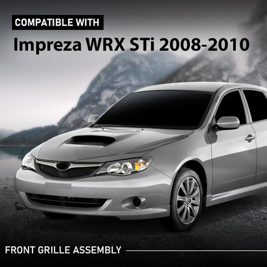 G-PLUS Front Bumper Grille Grill Assembly Compatible with Subaru Impreza STi WRX 2.5L H4 Turbo 2008-2010 91121FG061 ABS