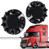 G-PLUS Front Wheel Covers Hub Axle Semi Fit Most of 10 Holes 20" & 22.5" & 24.5" Semi-Truck Wheels with 11.25" Bolt Circle Wheels Glossy Black Plastic ABS