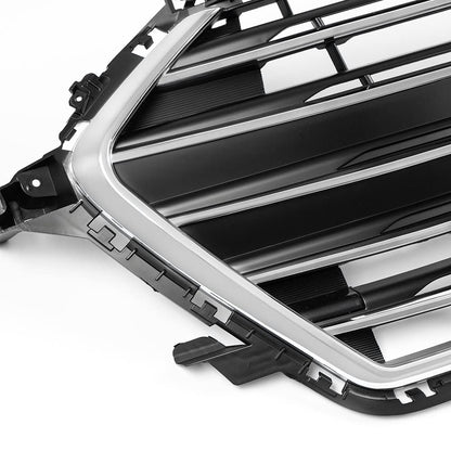 G-PLUS Front Upper Bumper Grille Chrome & Black Grill Trim Compatible With 2017-2018 Hyundai Elantra