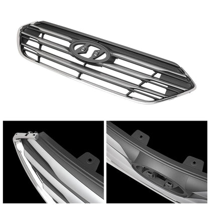 G-PLUS Grille Assembly Compatible with Hyundai Santa Fe Sport 2017 2018 ABS Plastic Grill 863514Z500, HY1200201