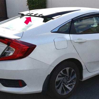Type-R Style Rear Roof Vortex Spoiler Wing Compatible for Honda Civic 10th 2016-2018 Sedan Matte Black