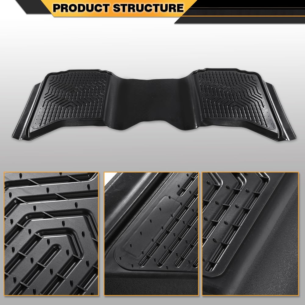 G-PLUS Floor Mats Compatible with Dodge Ram 2500/3500 2010-2018/Fit Dodge Ram 1500 2009-2023(19-23 Classic Body) Crew Cab w/Auto Trans All Weather Full Cover Protection TPE Liners 1st & 2nd Row 3PCS