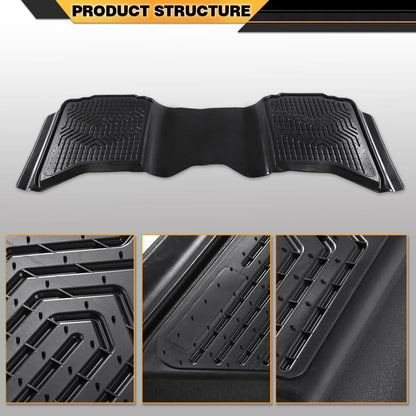 G-PLUS Floor Mats Compatible with Dodge Ram 2500/3500 2010-2018/Fit Dodge Ram 1500 2009-2023(19-23 Classic Body) Crew Cab w/Auto Trans All Weather Full Cover Protection TPE Liners 1st & 2nd Row 3PCS