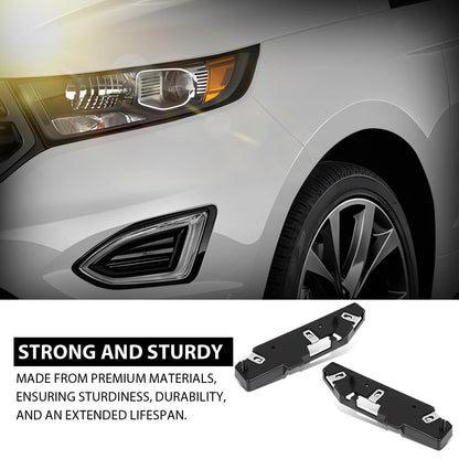 G-PLUS Pair Front Bumper Face Bar Brackets Retainer Mounting Braces Set, Compatible with Ford Edge (submodel: SE, SEL, Sport, Titanium) 2015-2018, LH Driver & RH Passenger 2PCS, FT4Z17C947A, FO1033108