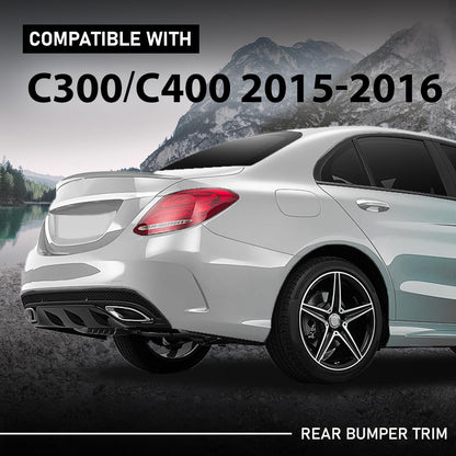 G-PLUS Rear Bumper Molding Trim Compatible with Benz C300 C400 2015-2018 For Models With AMG Styling Package 2058857338, MB1193100