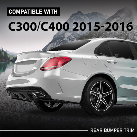 G-PLUS Rear Bumper Molding Trim Compatible with Benz C300 C400 2015-2018 For Models With AMG Styling Package 2058857338, MB1193100