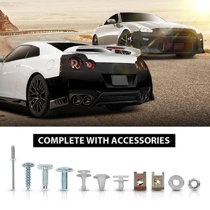 G-PLUS Front Rear Lip Bumper Guard Skid Kit Compatible with Nissan GTR R35 2009-2022, FEA0M-6AVMA, FBM226AV0H, Black
