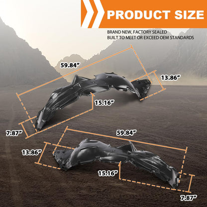 G-PLUS Front Driver and Passenger Side Fender Liner Set Compatible with Kia Sorento 2019-2020 86820C6500, 86810C6500, KI1249160, KI1248160 2PCS Black