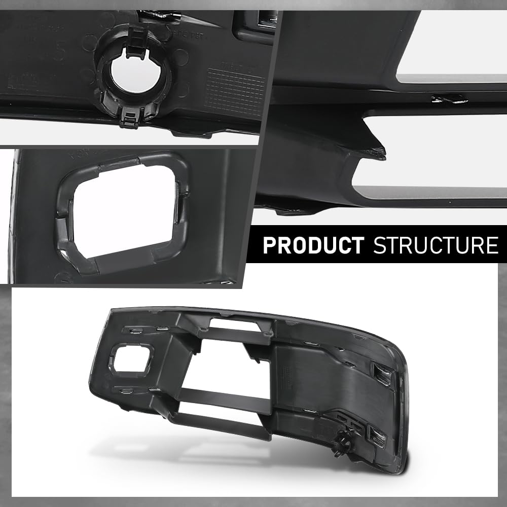 G-PLUS Pair Front Bumper Fog Light Grille Cover Bezel Insert, Compatible with Audi Q7 Standard Model 2016-2019, Left Driver & Right Passenger Side 2PCS