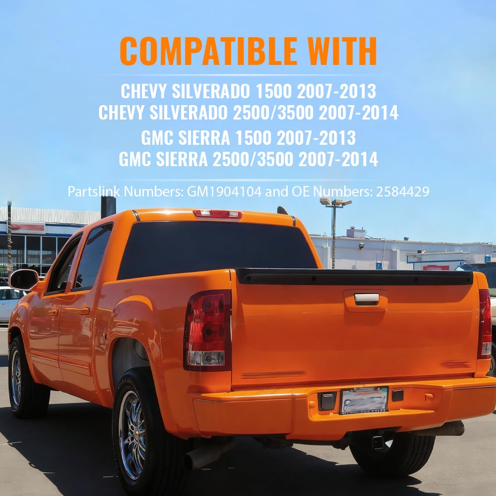 G-PLUS Tailgate Cap Top Protector Cover Compatible with Chevy Silverado GMC Sierra 1500 2007-2013/ Silverado Sierra 2500 3500 2007-2014(NOT fit 2007 Classic Models) 25844299, GM1904104 59.52" Length