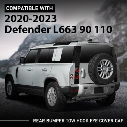G-PLUS Left Rear Bumper Tow Hook Eye Cover Cap Compatible with Defender L663 90 110 2020-2023