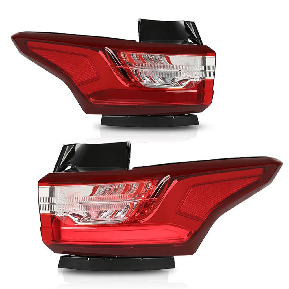 G-PLUS LED Tail Lights Assembly Compatible with Chevy Traverse 2018 2019 2020 2021 Left & Right Rear Brake Lamps Luces Traseras, 4618033 84618032, Red Lens