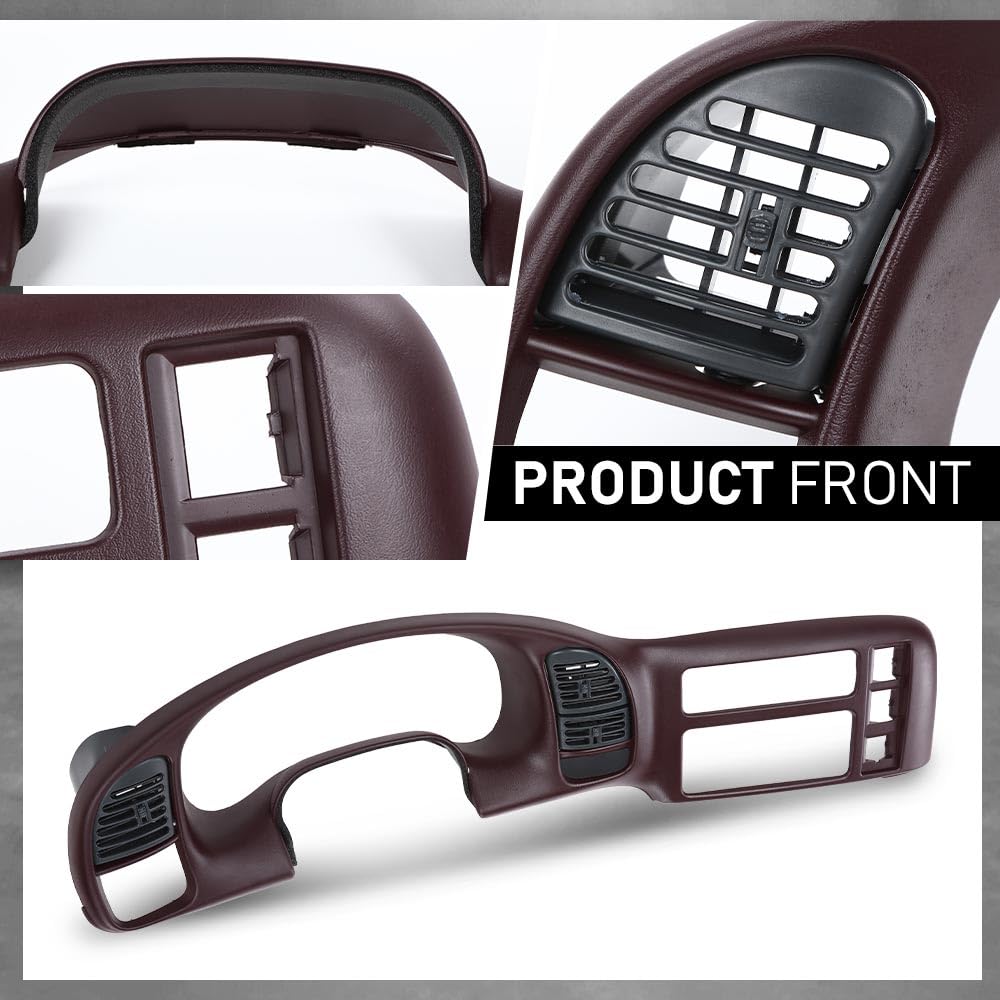 G-PLUS Dash Radio Cluster Trim Bezel Panel Compatible with Chevy Astro GMC Safari 1995-2005 15718197 Dark Red