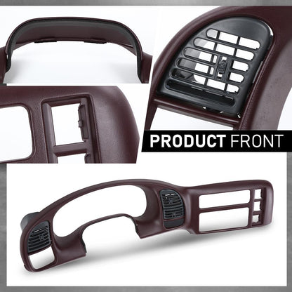 G-PLUS Dash Radio Cluster Trim Bezel Panel Compatible with Chevy Astro GMC Safari 1995-2005 15718197 Dark Red