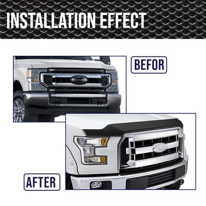 G-PLUS Hood Deflector Compatible with Ford F250 F350 F450 F550 Super Duty 2017 2018 2019, Bug Shield Guard Bonnet Protector, Black