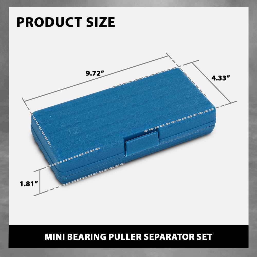 G-PLUS Mini 9pc Bearing Puller Separator Set 30-50mm Pull Out Jaw Gear Pulley Removal Compatible with Removing Small Gears, Wheels and Fittings from Shaft Black