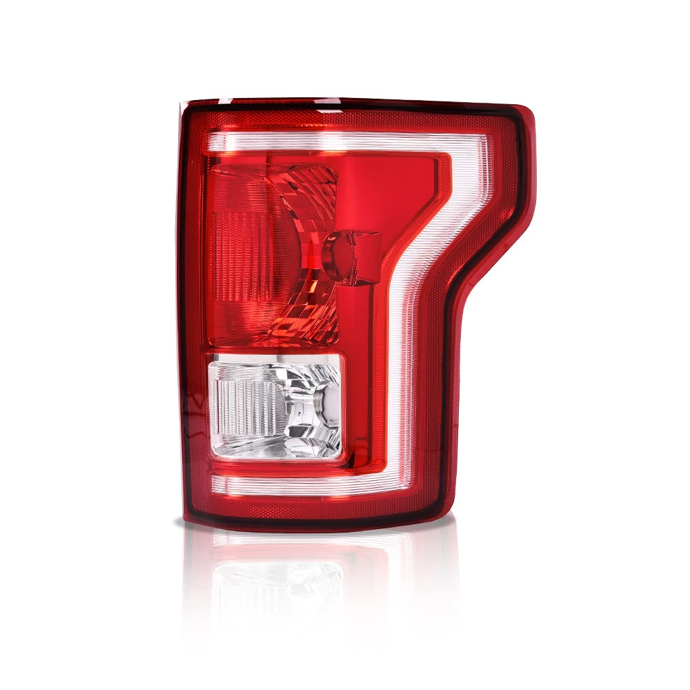 G-PLUS Tail Light Compatible with Ford F150 2015 2016 2017,Right Passenger Side Taillamps Brakelights w/bulb Red FL3Z13405A-PFM FL3Z13404A-PFM FO2800239C FO2801239C Luces TraserasAssembly