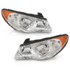 G-PLUS Headlights Assembly,Compatible with Hyundai Elantra 2007-2010 Bumper Headlamps w/o Bulb,Left & Right faros delanteros Clear Lens Chrome Housing Amber Reflector