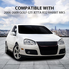 G-PLUS Headlight Eyelids Cover for VW Golf GTI Jetta R32 Rabbit MK5 Black Front View
