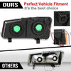 G-PLUS LED DRL Headlights, Compatible with Chevy Silverado Avalanche 2003 2004 2005 2006, Clear Lens Black Housing Amber ReflectorBumper Headlamps