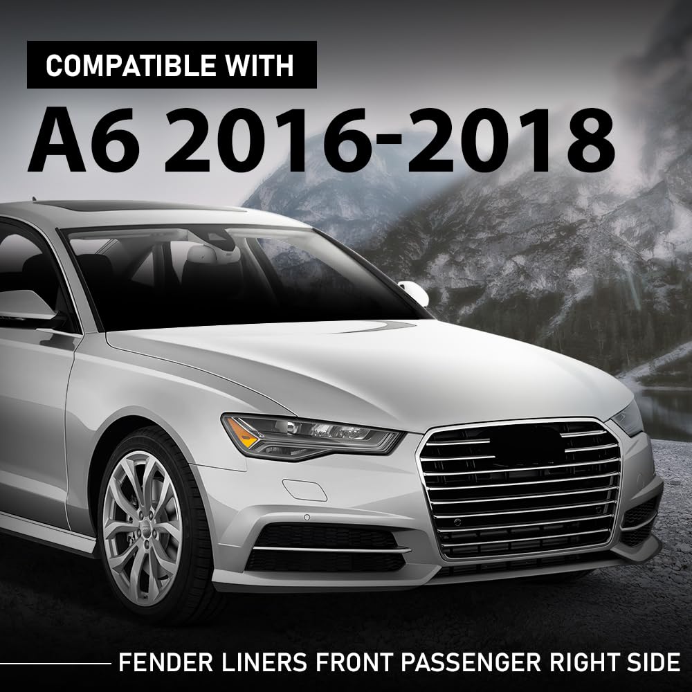 G-PLUS Fender Liner Front Passenger Right Side Compatible with Audi A6 S6 2016-2018 4G0853888J, AU1251110