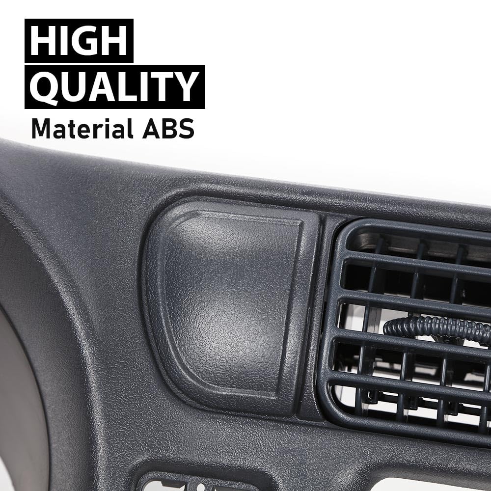 G-PLUS Dashboard Bezel Cluster Dash Bezel Trim Double Din Compatible with Chevy Blazer S10 GMC Jimmy Sonoma 1998-2004 Dark Gray