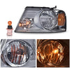 G-PLUS Headlights Assembly, Fit 2004-2008 Ford F150/2006-2008 Lincoln Mark Lt(NOT Fit 2004 F150 Heritage/Flareside Beds),Smoky Lens Chrome Housing Amber Reflector Bumper Headlamps