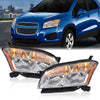 G-PLUS Headlights Assembly Compatible with Chevy Trax 2013 2014 2015 2016 Halogen Set Pair Left & Right Headlamps Clear Lens Chrome Housing Amber Reflector,faros delanteros