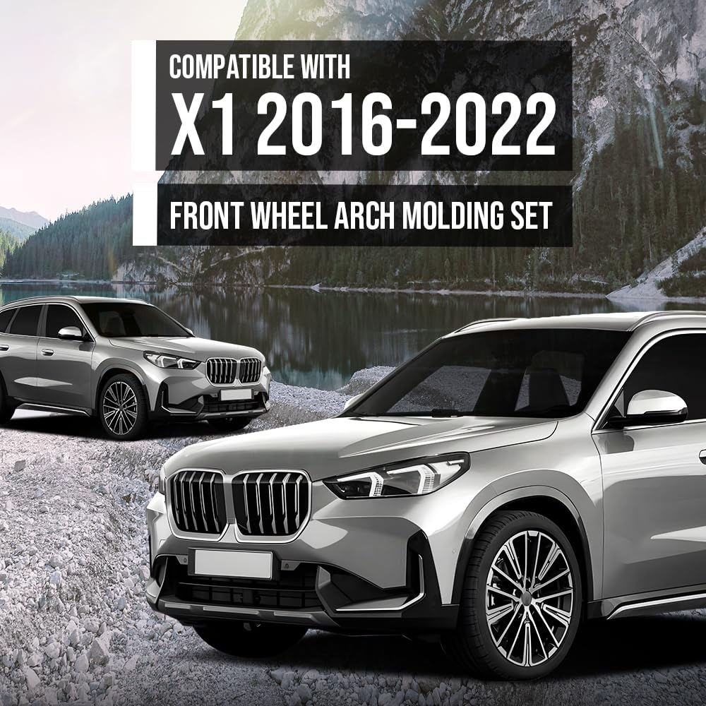 G-PLUS Wheel Arch Molding Set Front Left & Right Side Compatible with BMW X1 sDrive28i 2017-2022, Fit BMW X1 xDrive28i 2016-2022 51777332337, 51777332338 Black