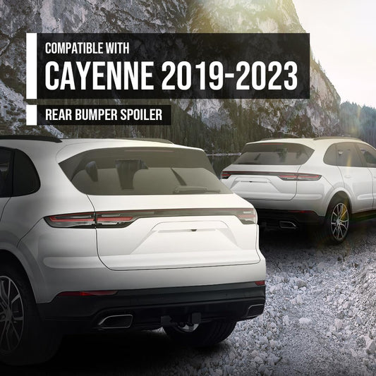 G-PLUS Rear Bumper Spoiler Lower Compatible with Porsche Cayenne 2018-2023 Without Turbo, Without Sport Design Package, with Parking Sensor Cut-Outs 9Y0807543AG2X, 9Y0-807-543-A-G2X Black