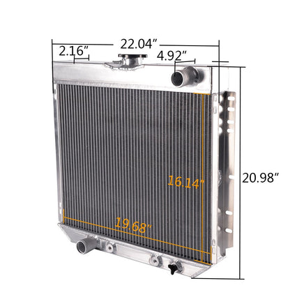 Compatible For Ford Mustang/Falcon/Galaxie/Fairlane/Torino V8 MT 1967 1968 1969 1970 Driver/Left Aluminum Racing Radiator Replacement 3 Core Row