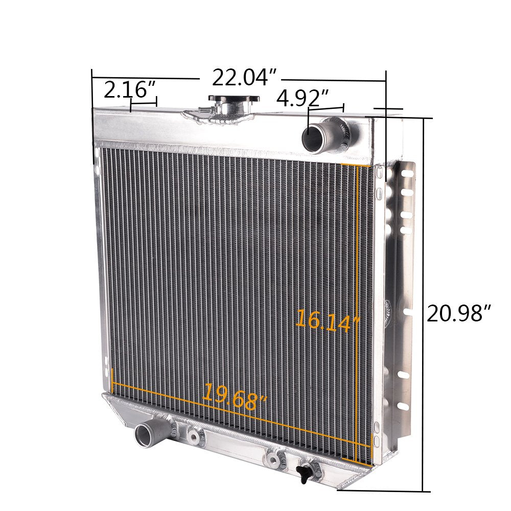 3 Row Core Racing Aluminum Radiator Replacement For Ford Mustang/Falcon/Galaxie/Fairlane/Torino V8 MT 1967 1968 1969 1970 +14" Radiator Cooling Fan
