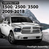 G-PLUS LED Projector Headlights Assembly,Compatible with 2009-2012 Dodge Ram 1500 2500 3500,Headlight Bar Plank Style Smoke Lens Black Housing Clear Reflector,Front Headlamp Left Right Pair
