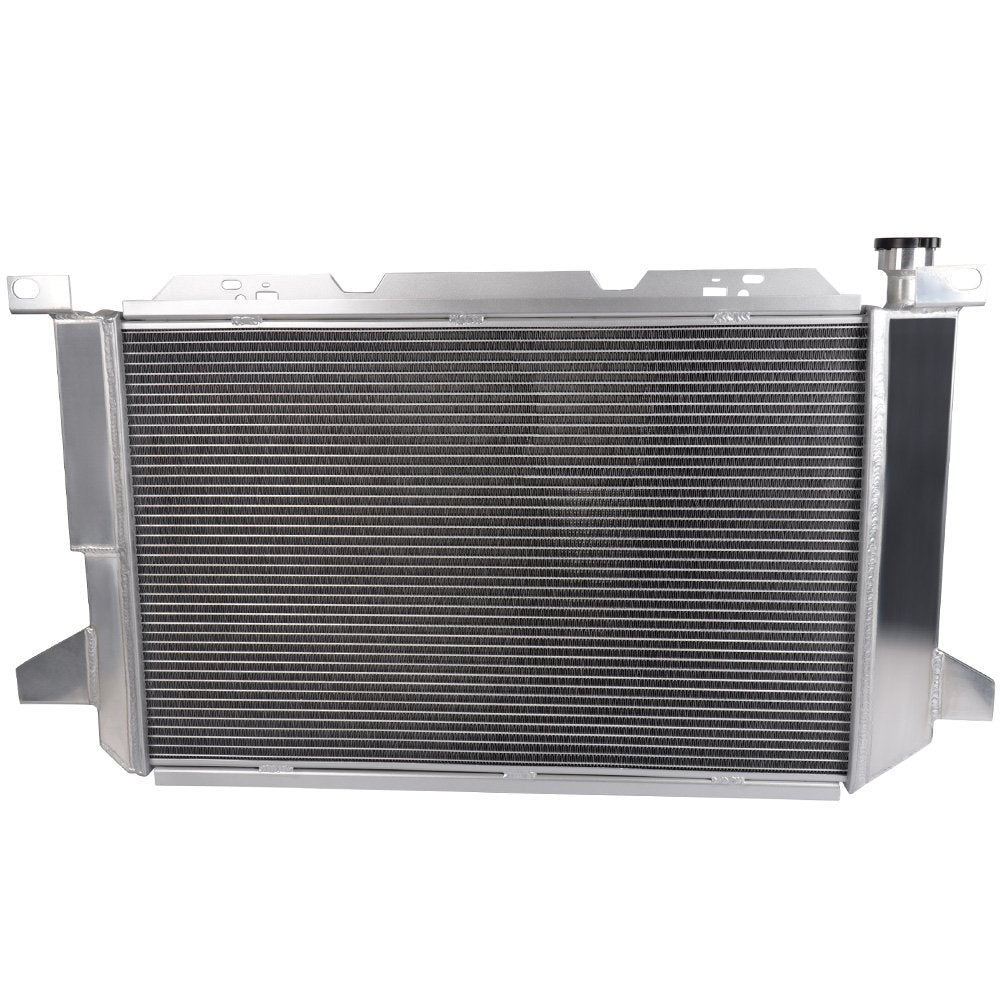 Aluminum Racing Performance Radiator Stop Leak Compatible For FORD F150/F250/BRONCO 5.0L/5.8L/7.5L V8 1985-1996