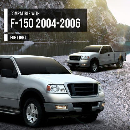 G-PLUS Fog Lights Lamp Set Compatible with Ford F150 2004-2006/ Compatible with Lincoln Mark LT 2006 Driver Left and Passenger Right Side Replacement One Pair Clear Lens