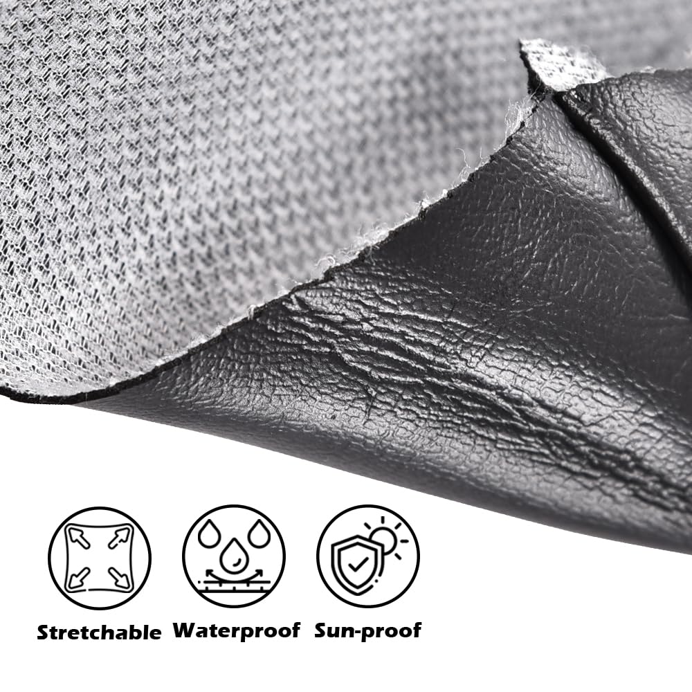 G-PLUS Black Leather Seat Cover, Motorcycle Seatcover Seat Protector Replacement Compatible with Yamaha Big Bear 350 1987-2001