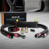 G-PLUS 10 Row 10AN Universal Aluminum Engine Transmission Oil Cooler Kit + Oil Filter Adaptor Kit Black