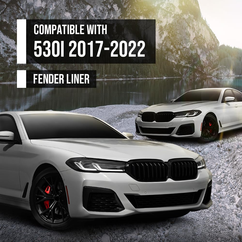 G-PLUS Fender Liner Front Right Side Compatible with BMW 530e / 530e xDrive Base 2018-2023 Fit BMW 530i / 530i xDrive Base 2017-2023 BM1249157, 51717340786 Black