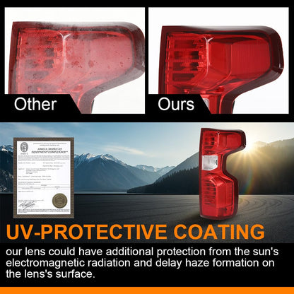 G-PLUS Tail Light Beake Lamp Compatible with Chevy Silverado 1500 2019-2023,Fit Silverado 2500HD 3500HD 2020-2023,Fit Halogen Type Only,Not Fit w/Factory LED Model,Right Luces TraserasAssembly