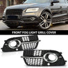 G-PLUS Front Bumper Fog Light Covers Grille Bezel Pair Compatible with Audi Q5(8R) MK1 2013-2017 AU1038123, AU1039123, 8R0807682JBJI, 8R0807681MBJI, AD8222133, AD8222134