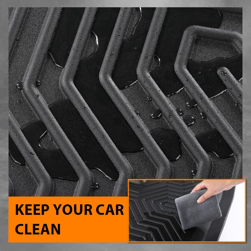 G-PLUS Floor Mats 3pcs Fit for Chevy Silverado GMC Sierra 1500 1999-2006 & 1500 Classic 2007, Fit Silverado Sierra 2500 2001-2004, 2WD 4WD Extended Cab TPE Floor Cargo Liners