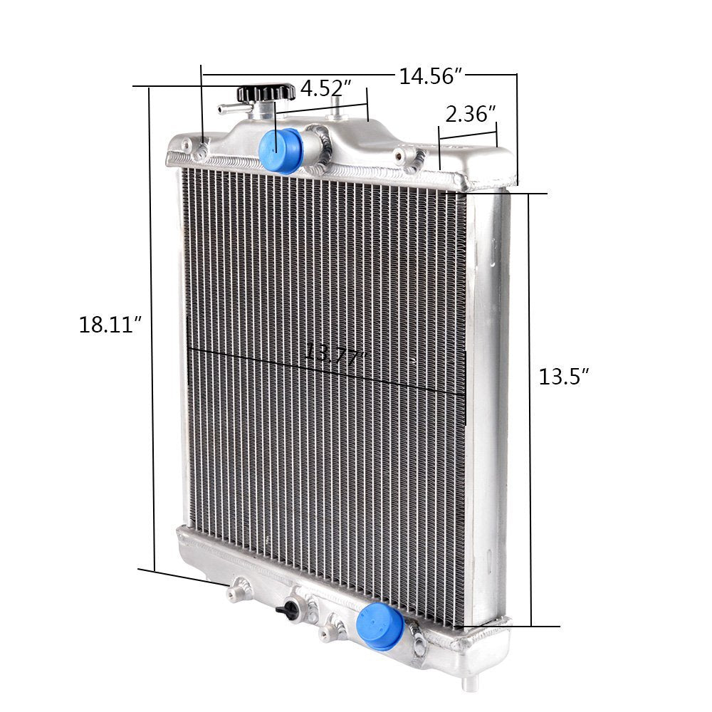 Compatible For HONDA CIVIC EK EG D15 D16 1992 1993 1994 1995 1996 1997 1998 1999 2000 Aluminum Performance Radiator Replacement 3 Row 52mm + 12" Radiator Cooling Fan