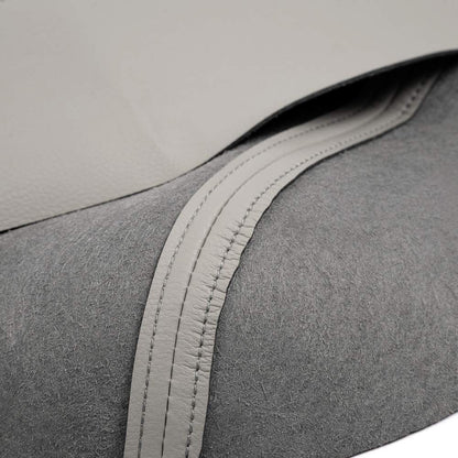 G-PLUS Gray Leather Center Console Lid Armrest Cover Fit 2009-2015 Replacement for Honda Pilot (Leather Skin Only)