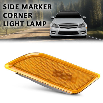 G-PLUS Side Marker Corner Light Lamp Left, Compatible with Benz C250 C300 C350 2012-2015, Driver Side, Amber Lens, 2049067301, MB2550105