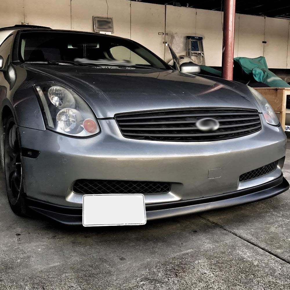 Front Bumper Lip Replacement For INFINITI G35 Sedan 4Door 2003-2004 | NIS Style PU Poly Urethane Unpainted Black Front Lip Spoiler Splitter