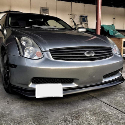 Front Bumper Lip Replacement For INFINITI G35 Sedan 4Door 2003-2004 | NIS Style PU Poly Urethane Unpainted Black Front Lip Spoiler Splitter
