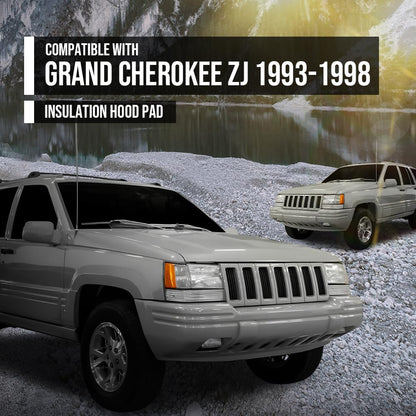 G-PLUS Hood Insulation Pad 1/2" with Clips Compatible with Jeep Grand Cherokee ZJ 1993-1998 Black