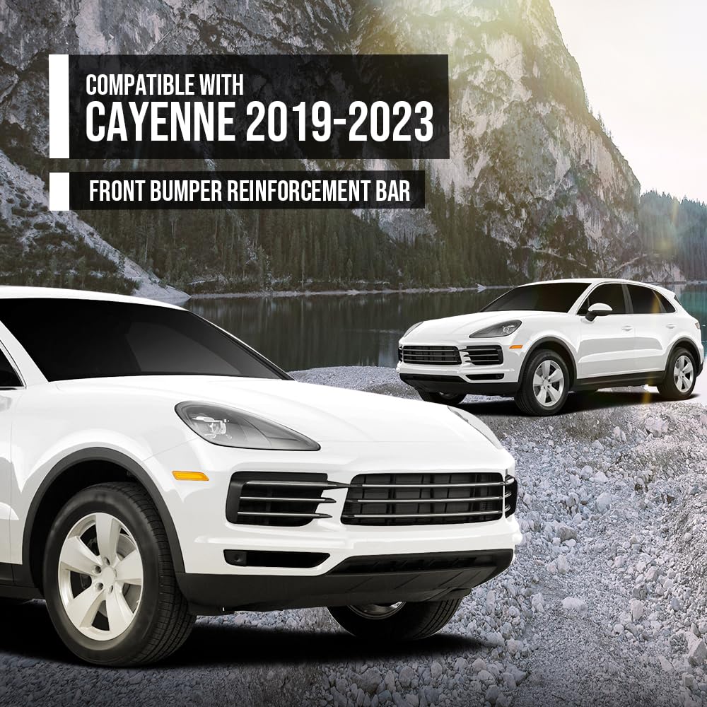 G-PLUS Front Bumper Reinforcement Impact Bar Compatible with Porsche Cayenne 2019 2020 2021 2022 2023 9Y0807109C Silver