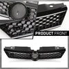G-PLUS Front Upper Grille Grill Trim Gloss Black Honeycomb W/Chrome Trim Compatible with Volkswagen VW Jetta 2010-2014 5C6853653A