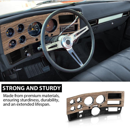 G-PLUS Dash Bezel Gauge Cluster Cover W/o AC Compatible with 1975 1976 1977 1978 1979 1980 Chevy GMC Pickup Truck W/o AC Black